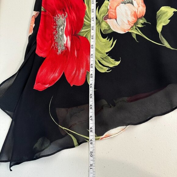 Citrine of Canada Midi Dress Sz 10 Black Floral Y2K Whimsigoth Dark Romantic Vtg - Picture 6 of 11